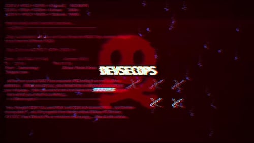 Glitch Digital Skull Text Reveal Animation