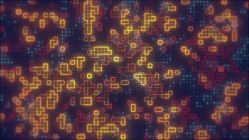 Glowing Futuristic Geometric Circuit Board Background Animation