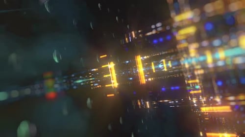 Futuristic Digital Grid Data Network Animation