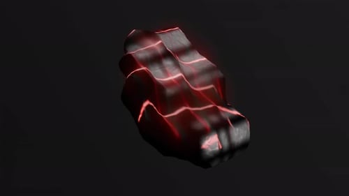Satisfying Loop of 3D Neon Lights Dance on Rock