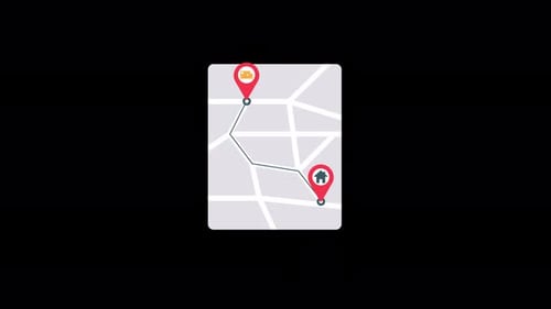Animated Map Route with Camera and Home Location Pins