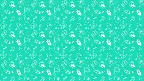Animación de fondo de patrón de bucle continuo para celebración de fiesta