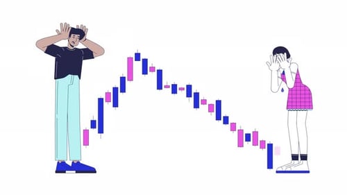 Shock over crypto pump and dump chart 2D animation