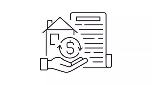 Animated Line Icon for Property Finance and Agreement Exchange
