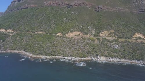 Aerial flying along coast in South Africa