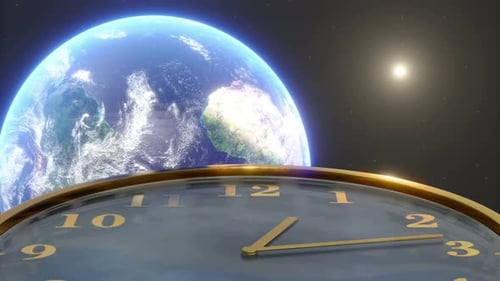 Clock Earth 4k