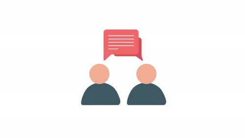 Animated Flat Design People Discussion Icon
