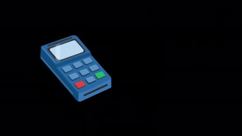 Payment Terminal And Bank Card Alpha Channel 4K