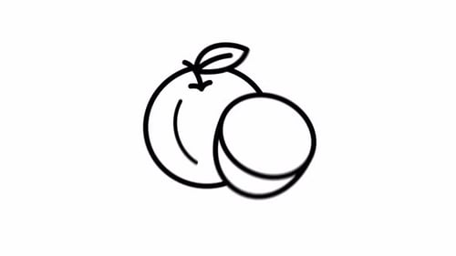 Organic Fruit Flat Icon Animation With Seamless Loop and Alpha