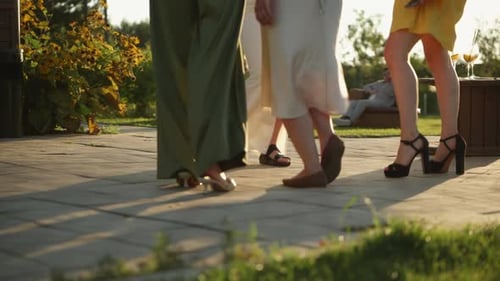 Outdoor Party at Golden Hour in the Countryside
