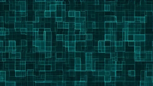 Green Matrix Circuit: Abstrakte Animation der Datenverarbeitung im dunklen Cyberspace. Hi-Tech-Hintergrund