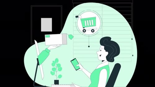 Woman Order Product On E-Commerce Website On Alpha Channel 4K