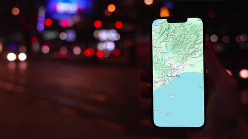 Karte von Panama City, Panama auf dem Telefonbildschirm