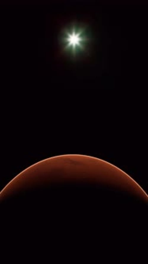Red Planet Mars in the Starry Sky