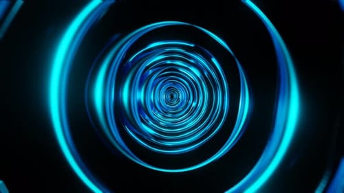 Blauer Hintergrund mit schwebenden Kreisen Vj Loop In 4K