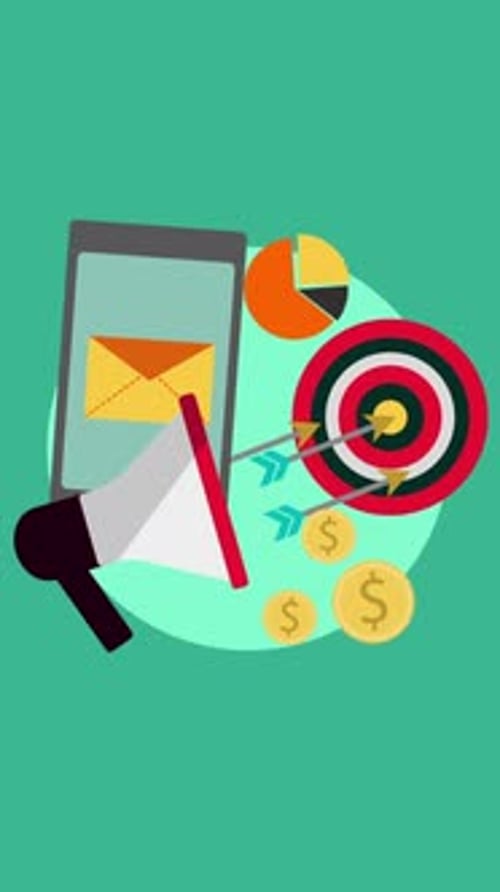 Flat Design Digital Marketing Campaign Success Animation