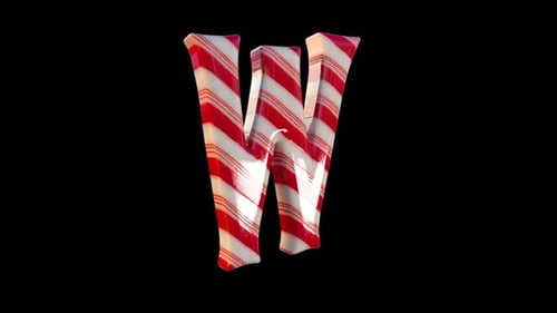 Christmas Candy Cane Letter W Loop