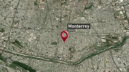 Zoom de la ciudad de Monterrey (México) del espacio a la Tierra