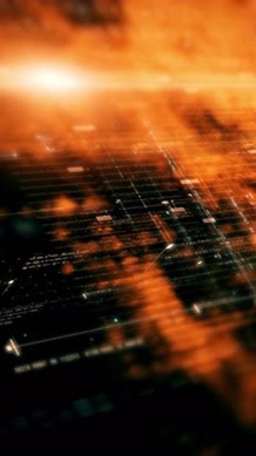 Digital Code Moving on Abstract Technology Background