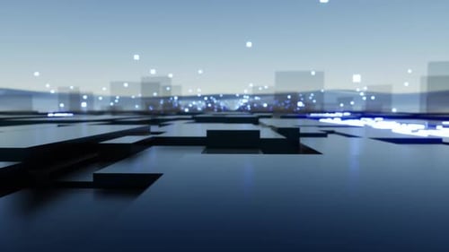Animierter Technologie-Hintergrund für Digital Network Engineering Floor