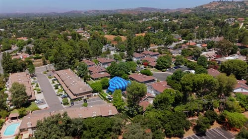 An Aerial View of the Termite Treatment Area and Ongoing Pest Control Operations in Action