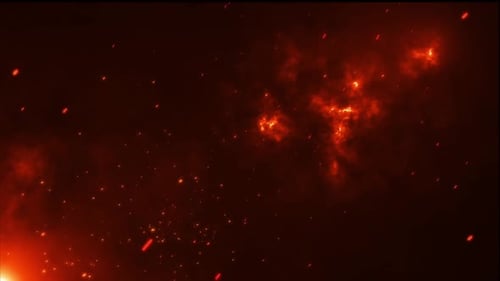 Fiery Particle Effects with Smoke Transition Reveal