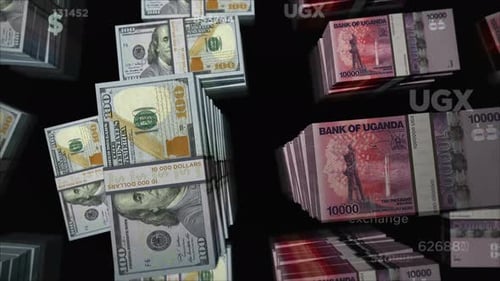 US Dollar and Uganda Shilling money exchange loop