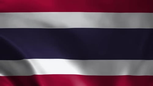 Realistic Waving Flag of Thailand