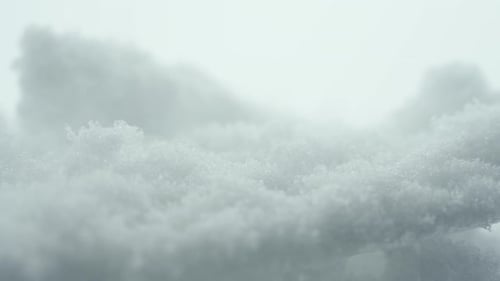 Pureza de nieve blanca, vista macro de cerca en movimiento