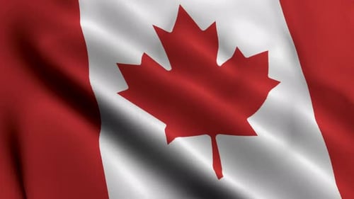 Waving Canadian Flag National Symbol Loop