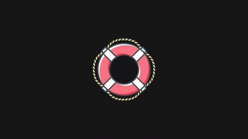 Animated Minimalist Lifebuoy Icon Loop