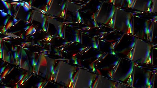 Loop de cubos 3D iridescentes rolantes
