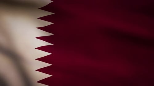Qatar National Flag Realistic Waving Video Background
