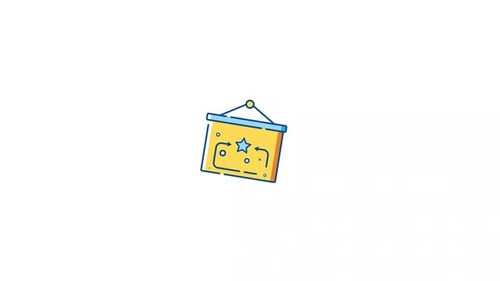 Animated Business Strategy Planning Flat Design Icon