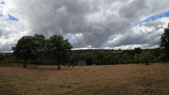 Hilly landscape cloud and rain and thunderstorm nightlapse, Nature ...