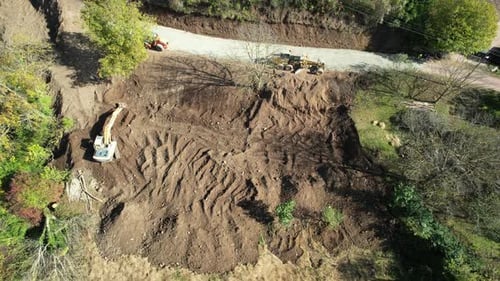Aerial Landslide and Road