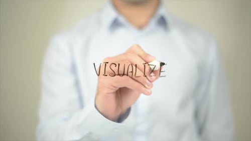 Hand Writing Visualize On Glass Board
