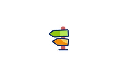 Animated Signpost Icon with Two Direction Arrows