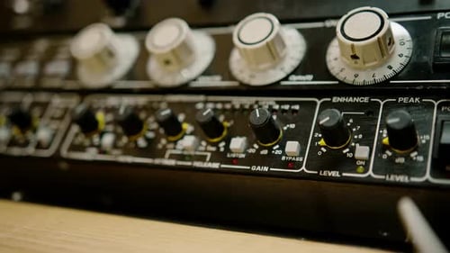 Remote Control Mixer Adjust Sound Volume Level Music Creation Equalizer Buttons Recording Studio
