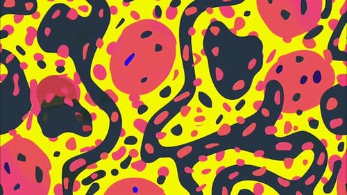 Psychedelic 2d Cartoon Organic Blob Cells Morphing Abstract Motion Background Loop (4K)