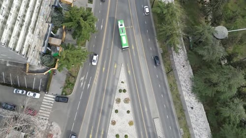 Top view of a busy road in Vake district