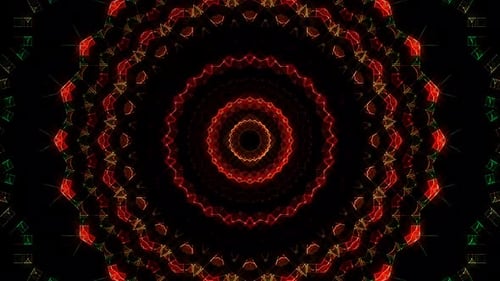 Abstract Glowing Geometric Kaleidoscope VJ Loop Background