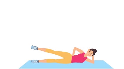 woman doing yoga Side Leg Raise exercise pilates poses animation