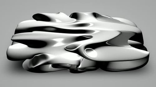 Abstract Fluid Silver Shape Morphing Background Loop