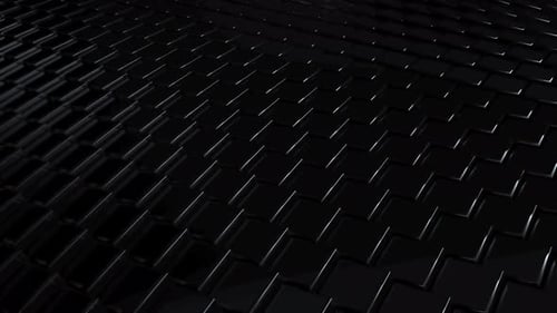 Abstract Hexagon Black Glossy Geometric Surface Loop Wavy Motion Background