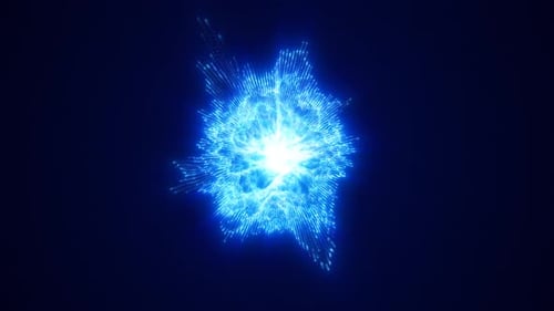Glowing Blue Digital Energy Sphere Abstract Background