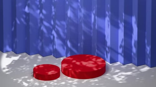Modern Product Display Stage with Dynamic Leaf Shadows
