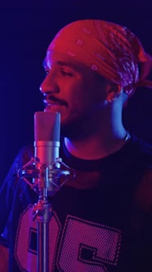 Singer Performing Live in Slow Motion Montage