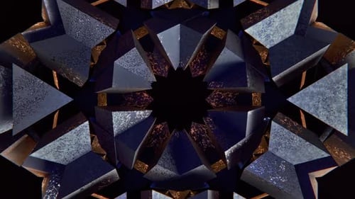 Padrões dinâmicos de caleidoscópio para hipnotizantes loops de VJ em festas e shows