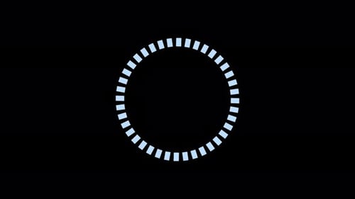 HUD element made of blue strokes moving in circle seamless loop alpha channel 3d render